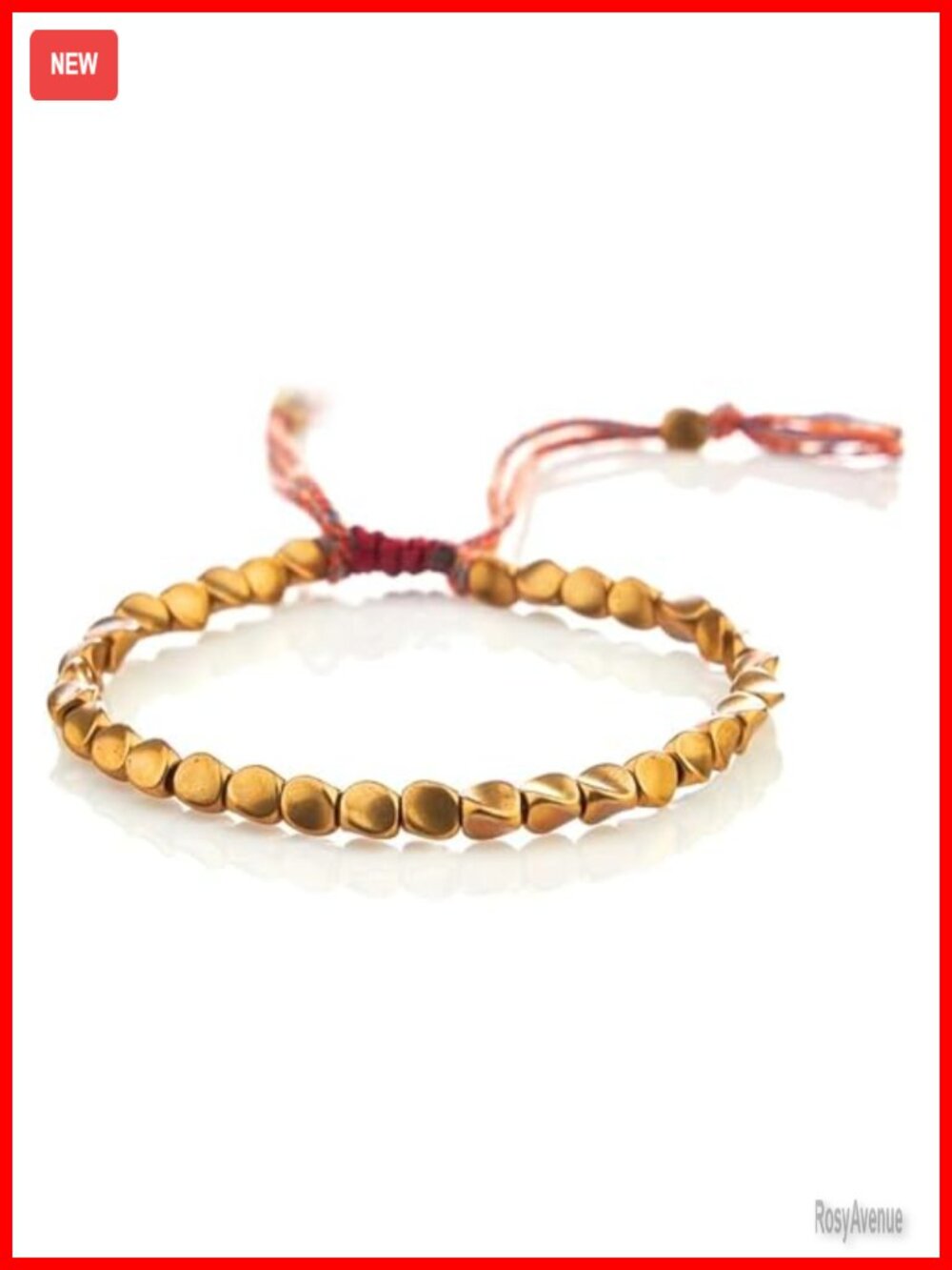Tibetan Copper Beads Bracelet Handmade Adjustable Elastic Cord Energy Healing